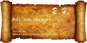 Rákos Herman névjegykártya