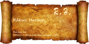 Rákos Herman névjegykártya